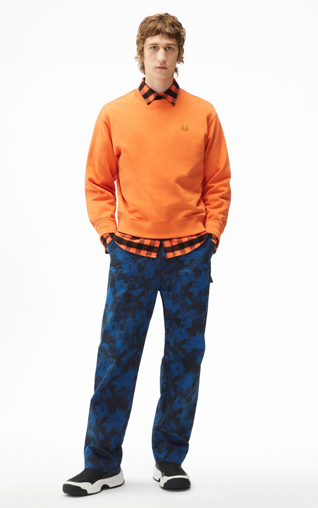 Sweatshirt Kenzo Tiger Crest Masculino - Laranja | 976MNSHCF